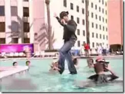 criss angel walks across a swimming pool..yeah right